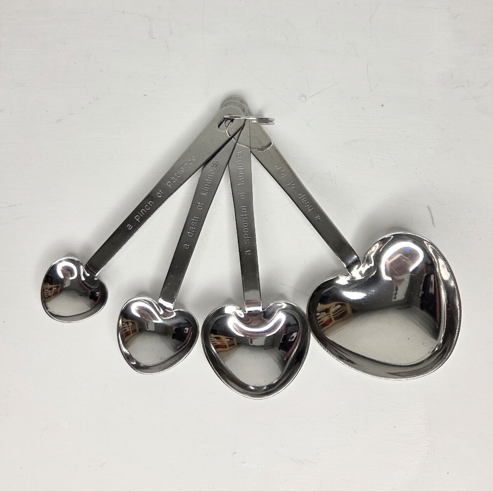 Valentine's‎ Day Silver Heart Shaped Measuring Spoons